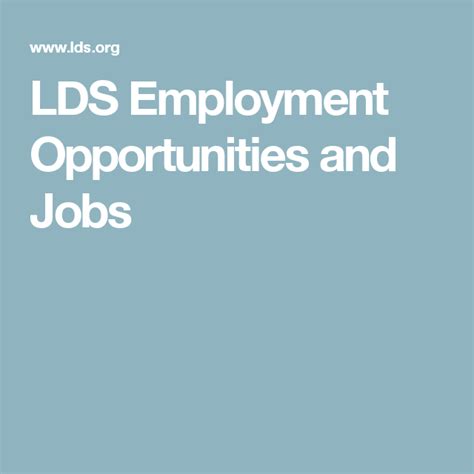 lds employment opportunities|Post Job Listings through Employment Services .